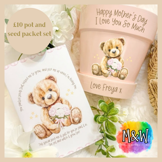 Personalised Plant Pot and Seed Packet Set