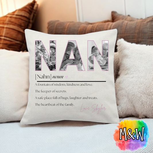 Personalised Dictionary Definition Photo Cushion