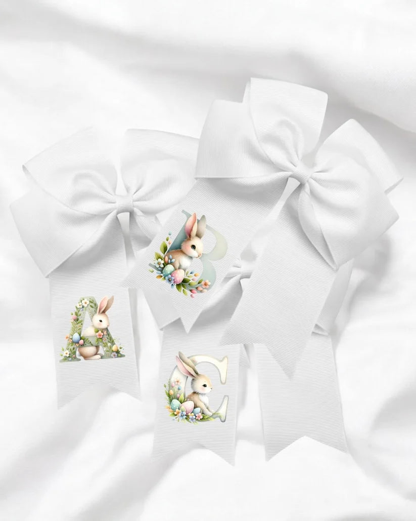 6” Easter Alphabet Hair Bow