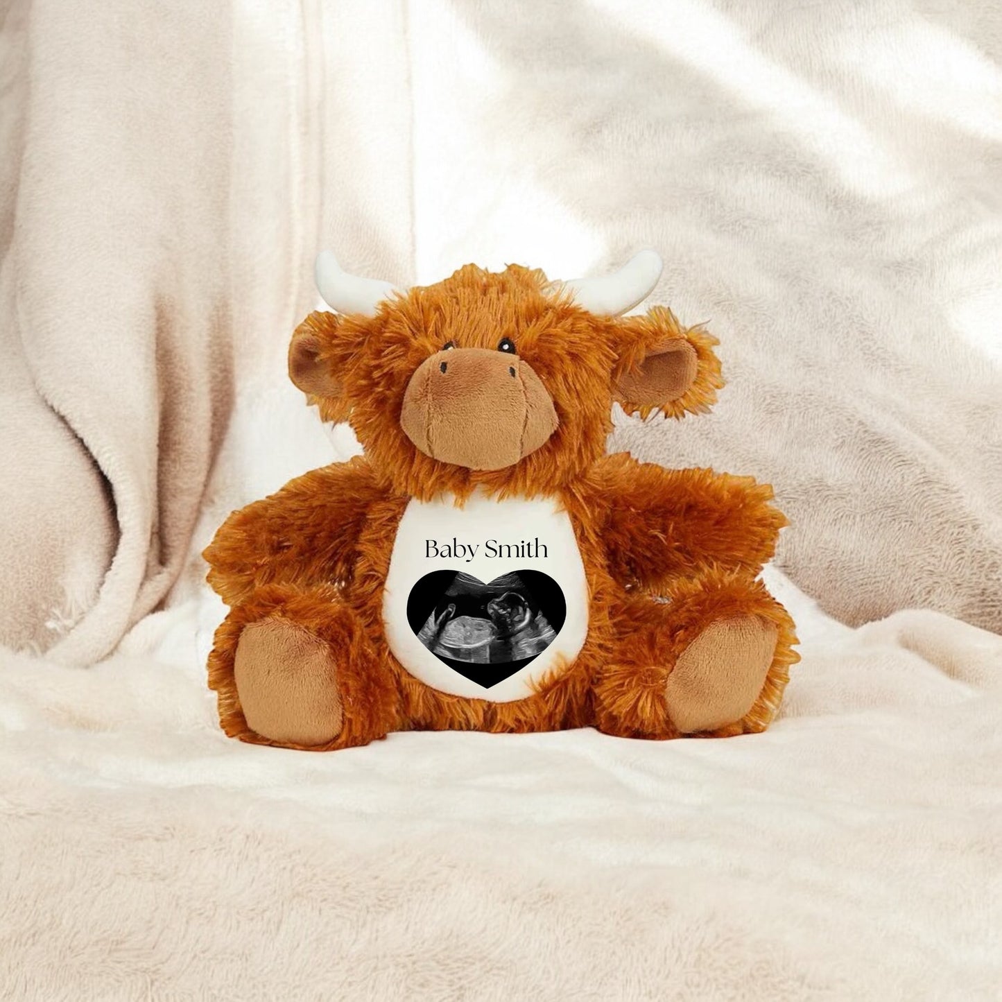 Personalised Baby Scan Highland Cow
